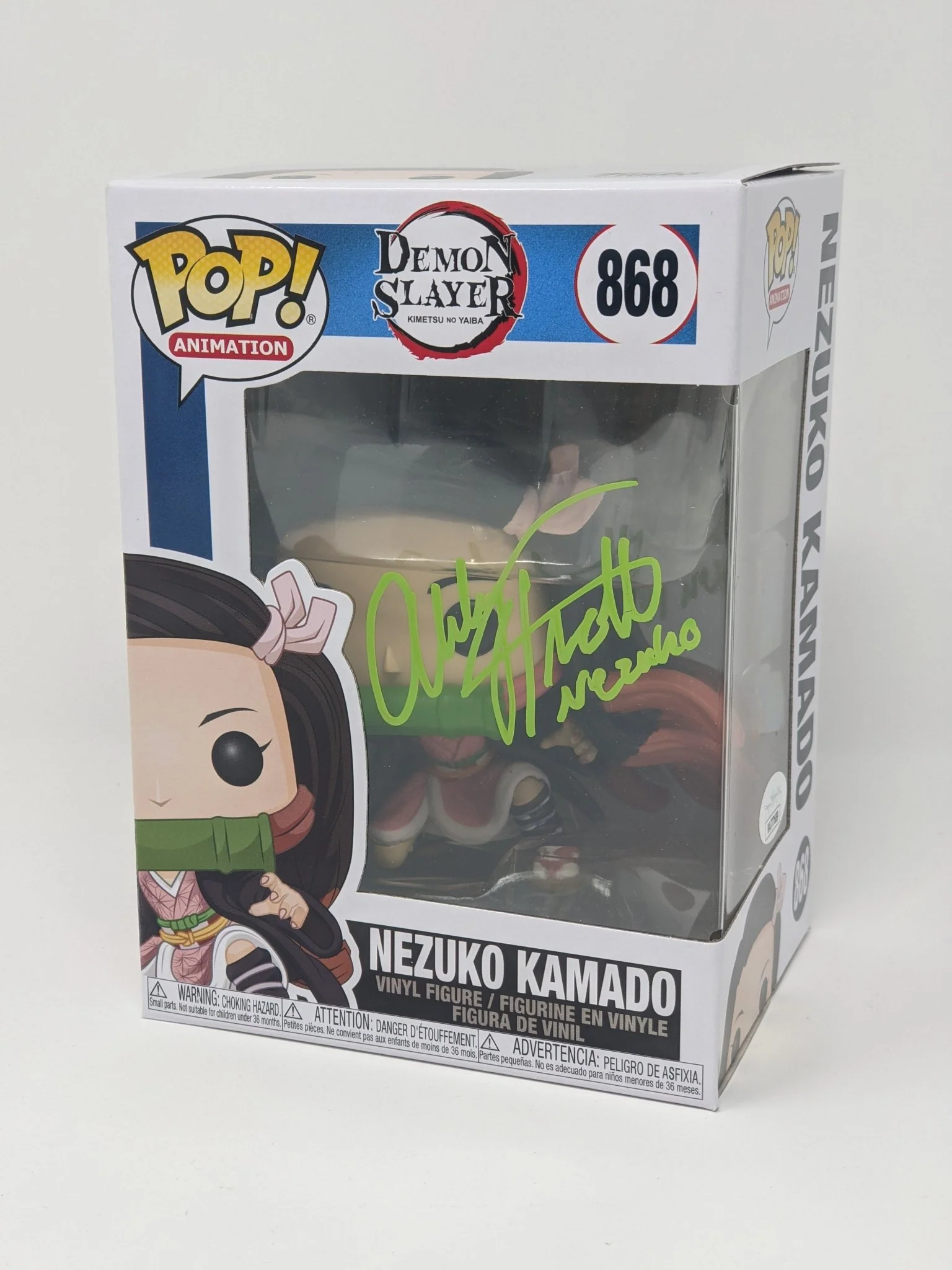 Abby Trott Demon Slayer Nezuko Kamado #868 Signed Funko Pop JSA Certified Autograph
