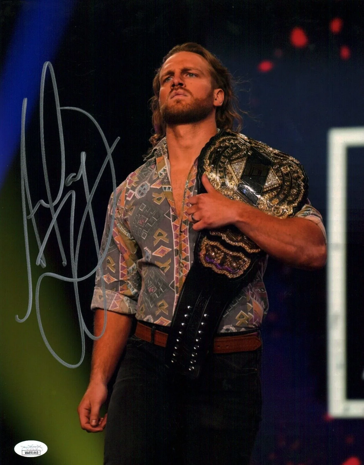 Adam Page Hangman AEW Wrestling 11x14 Signed Mini Poster JSA Certified Autograph
