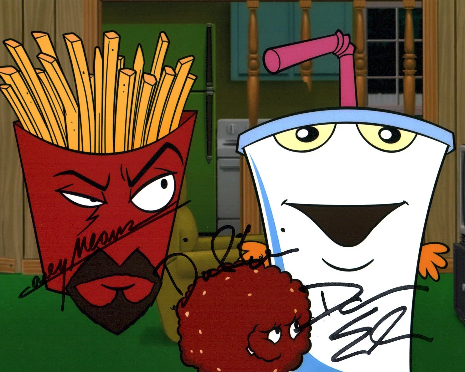 Aqua Teen Hunger Force 8x10 Photo Cast x3 Signed Snyder, Willis, Means JSA Certified Autograph