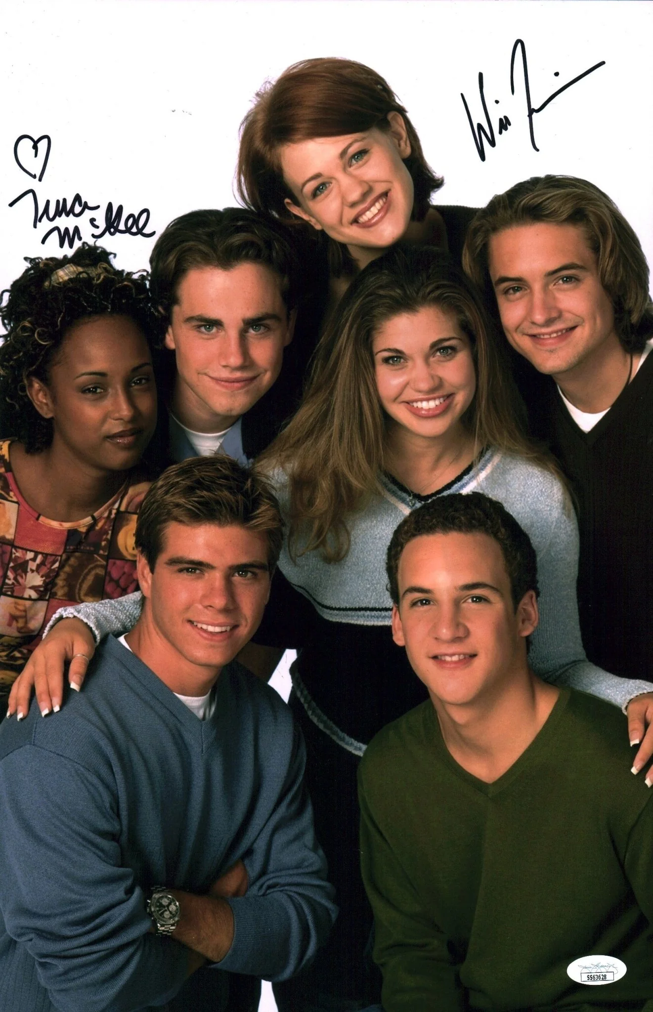 Boy Meets World 11x17 Cast x2 Photo Poster Signed Friedle McGee JSA Certified Autograph