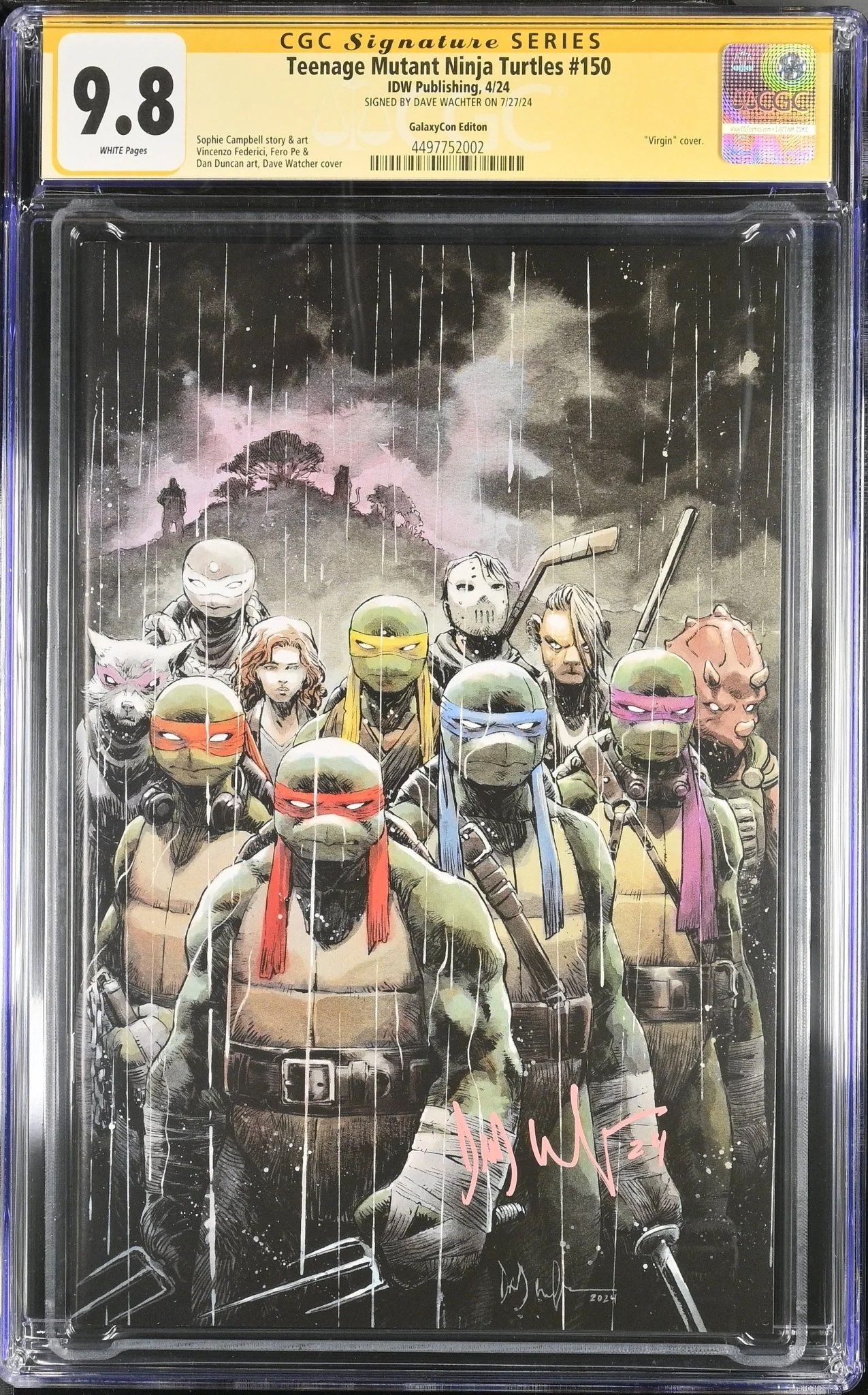 Teenage Mutant Ninja Turtles #150 GalaxyCon Exclusive Virgin Variant CGC Signature Series 9.8 Signed Dave Wachter - Image 18
