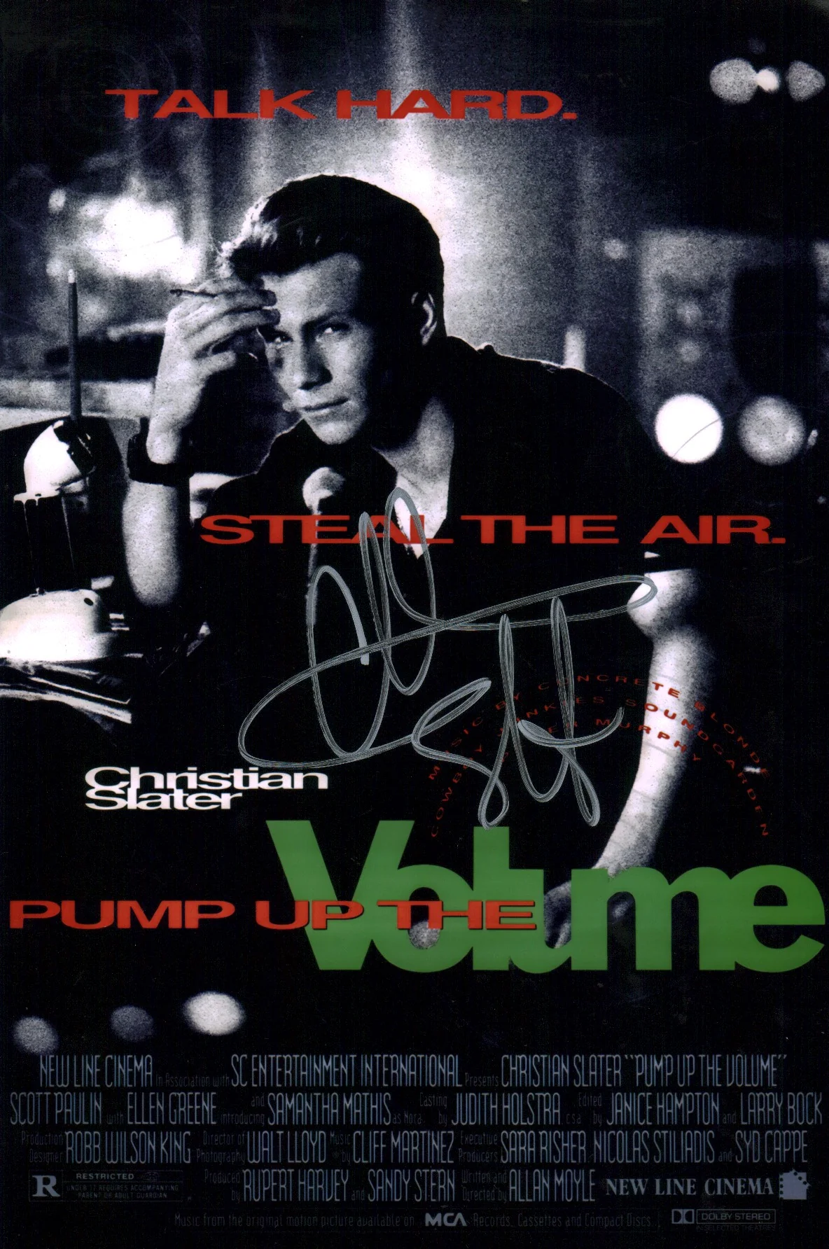 Christian Slater Pump Up The Volume 8x12 Photo Signed JSA Certified Autograph