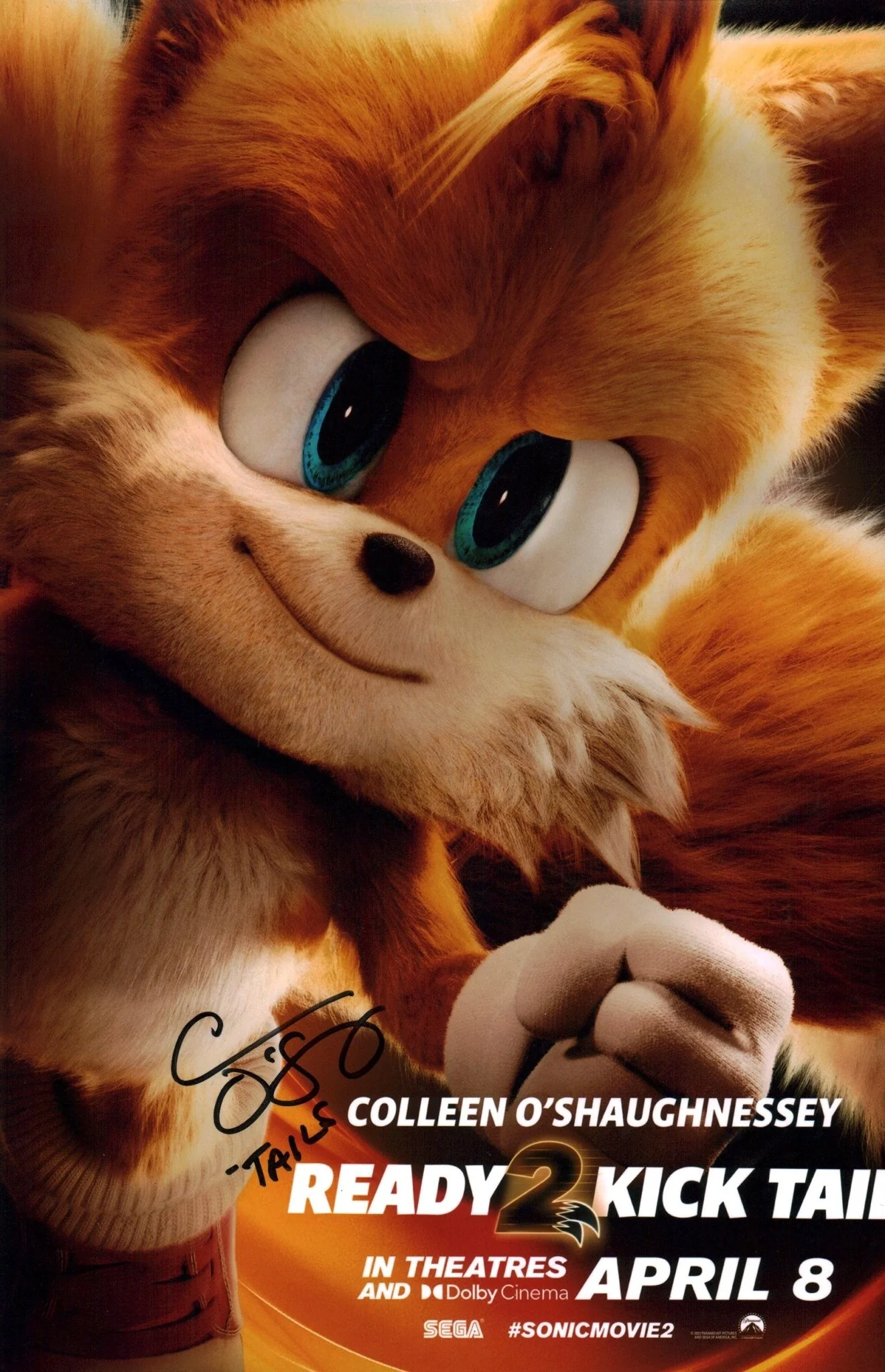 Colleen O'Shaughnessey "Tails" Sonic 11x17 Signed Photo Poster JSA Certified Autograph - Image 2