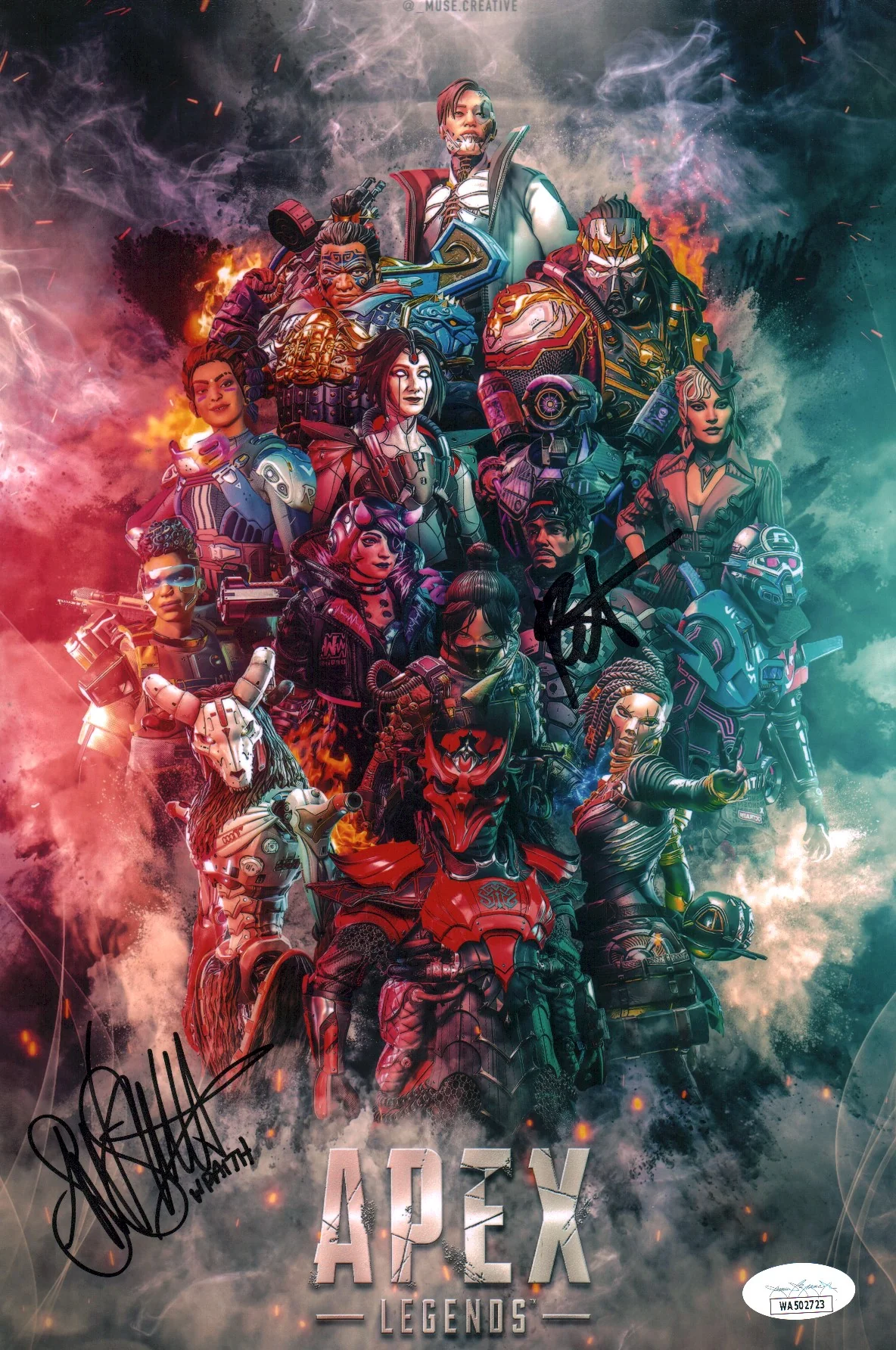 Apex Legends 8x12 Signed Smith Van Santen Signed Photo JSA Certified Autograph