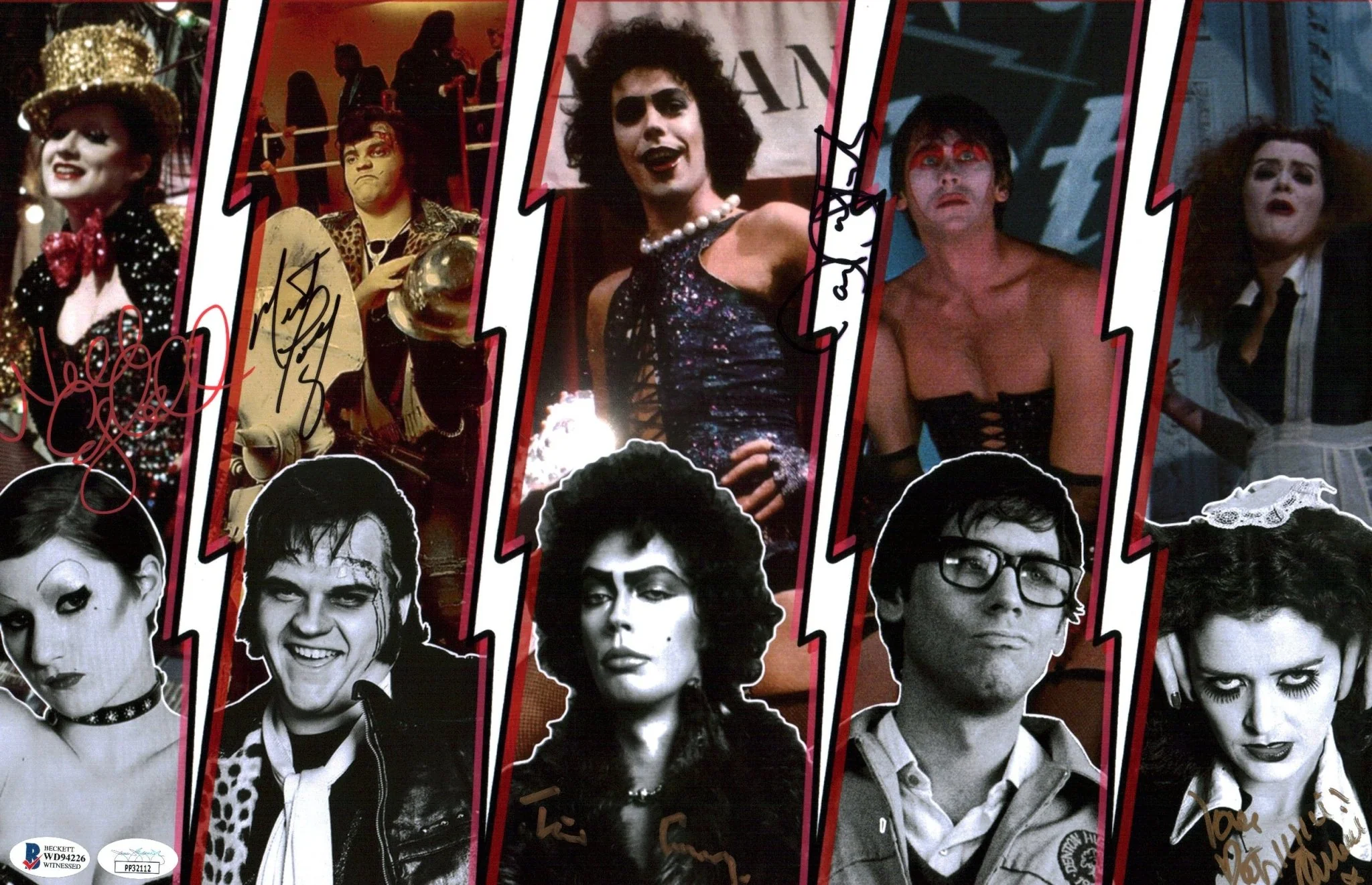 The Rocky Horror Picture Show 11x17 Photo Poster Cast x5 Signed  Bostwick, Campbell, Curry, Quinn, Meatloaf JSA Beckett Certified Autograph - Image 6