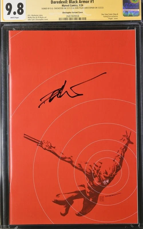 Daredevil: Black Armor #1 Marvel Comics Galxycon Exclusive Christopher Variant CGC Signature Series 9.8 Signed Chichester, Christopher - Image 10