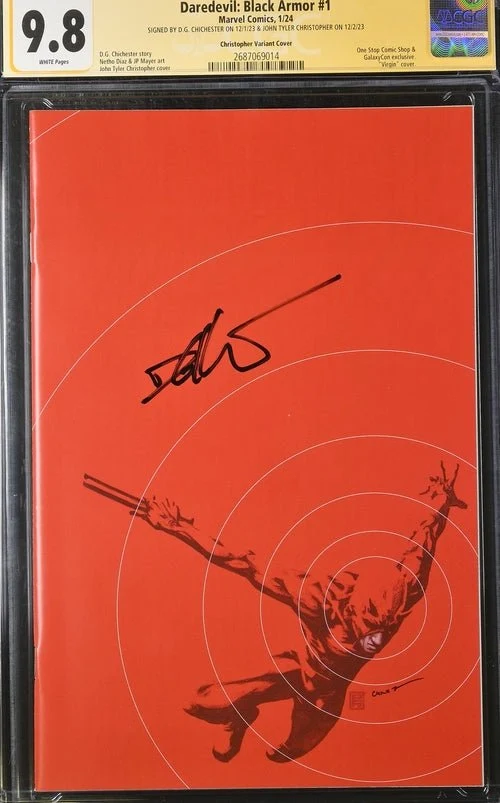 Daredevil: Black Armor #1 Marvel Comics Galxycon Exclusive Christopher Variant CGC Signature Series 9.8 Signed Chichester, Christopher - Image 8