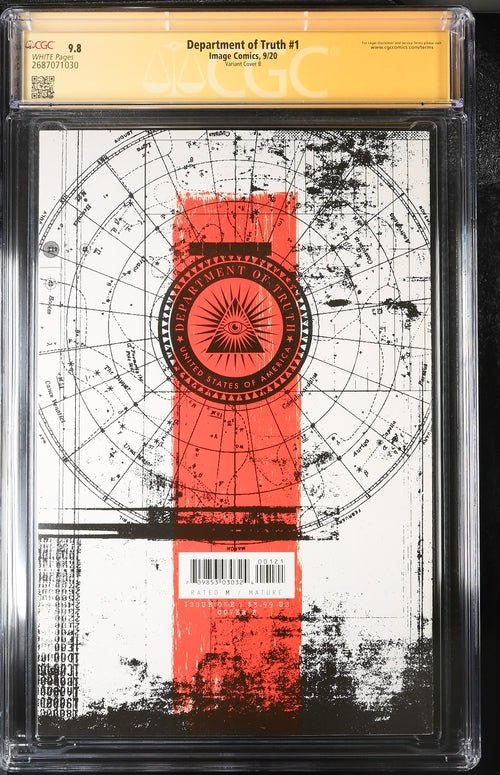 Department of Truth #1 Cover B Image Comics CGC Signature Series 9.8 x2 Signed Simmonds, Frison - Image 7