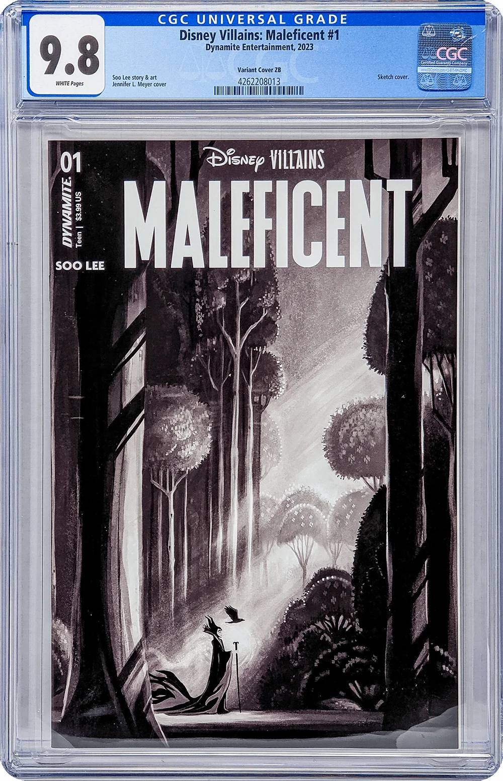 Disney Villains Maleficent #1 1:10 Meyer B&W Variant Cover ZB CGC Universal 9.8 - Image 8