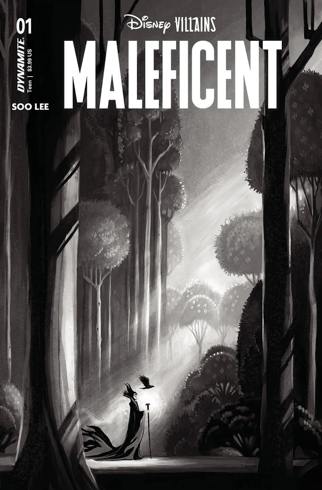Disney Villains Maleficent #1 Cover ZB 1:10 Meyer B&W Variant Comic Book - Image 2