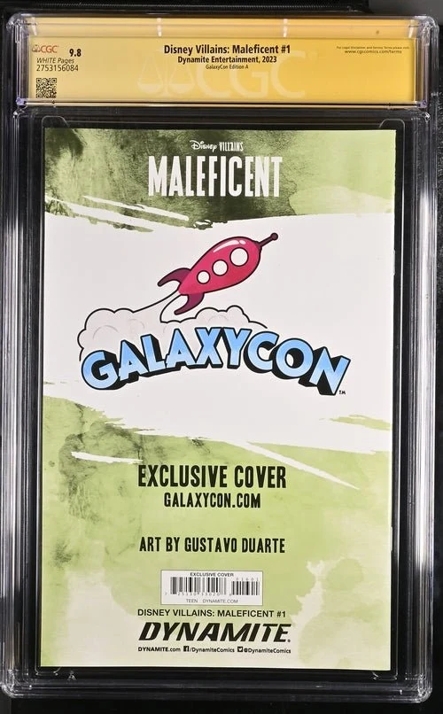 Disney Villains Maleficent #1 GalaxyCon Exclusive Duarte Variant CGC Signature Series 9.8 Signed Gustave Duarte - Image 3