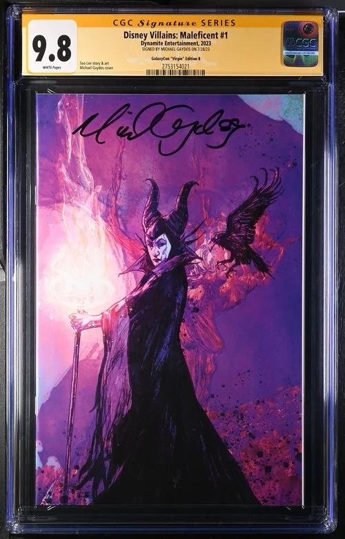 Disney Villains Maleficent #1 GalaxyCon Exclusive Gaydos Virgin Variant CGC Signature Series 9.8 Signed Michael Gaydos - Image 24