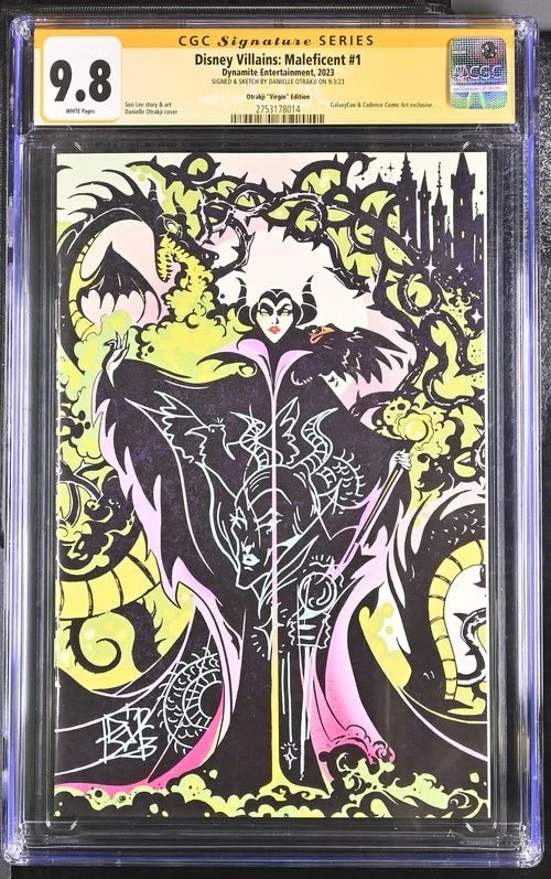 Disney Villains Maleficent #1 GalaxyCon Exclusive Virgin Variant CGC Signature Series 9.8 Signed & Sketch by Otrakji - Image 4