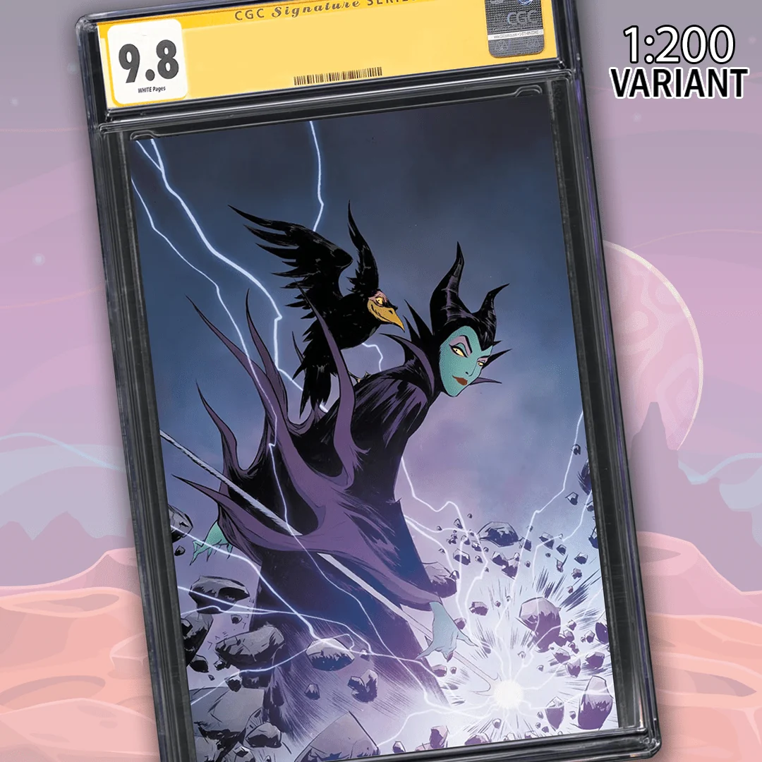 Disney Villains Maleficent #1 Lee 1:200 Virgin Foil Edition Variant CGC Signature Series 9.8
