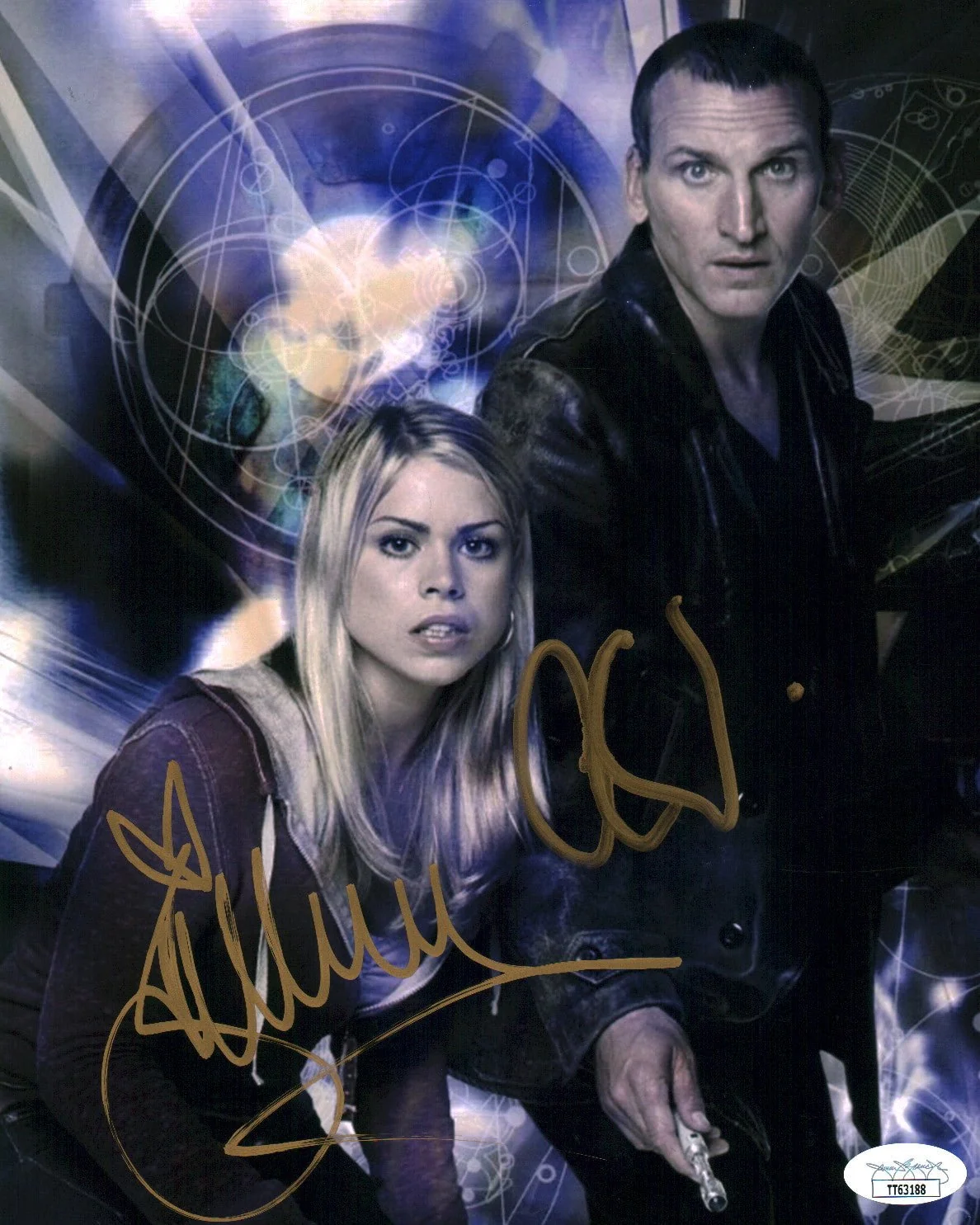 Doctor Who 8x10 Photo Cast x2 Signed Eccleston, Piper JSA Certified Autograph - Image 2
