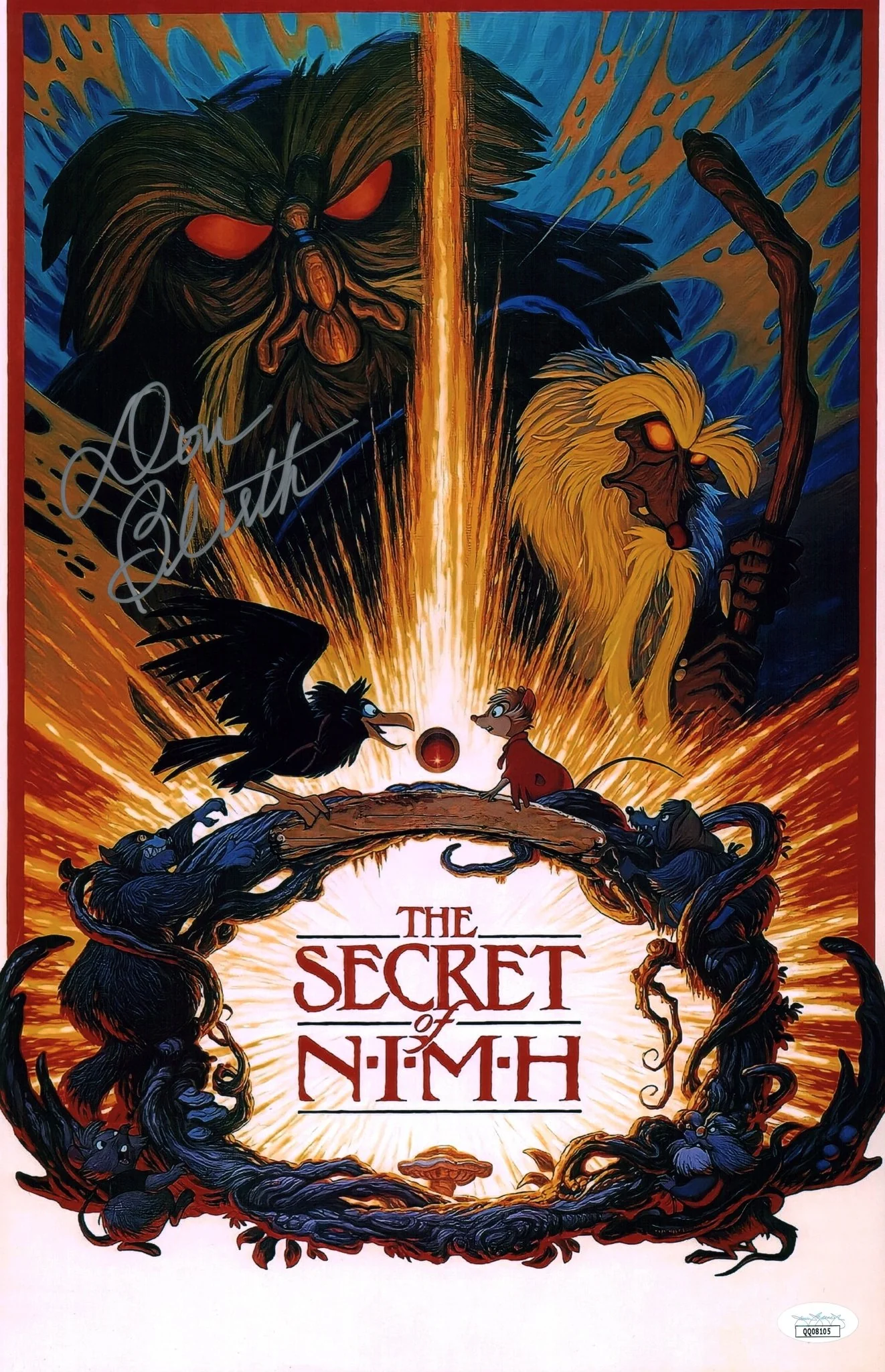 Don Bluth The Secret of NIMH 11x17 Photo Poster Signed JSA Certified Autograph