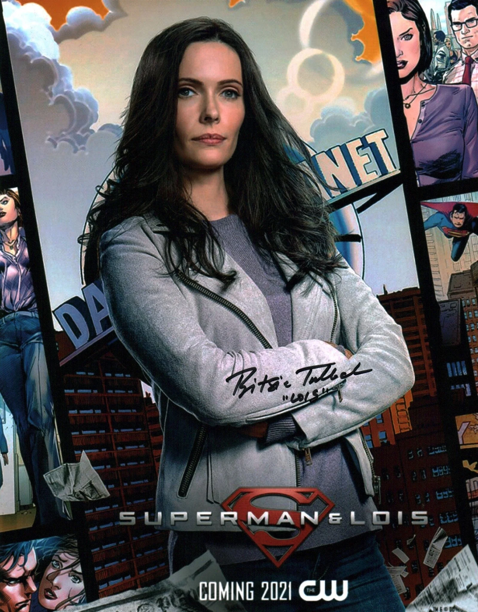 Elizabeth Bitsie Tulloch Superman and Lois 11x14 Signed Photo JSA Certified Autograph