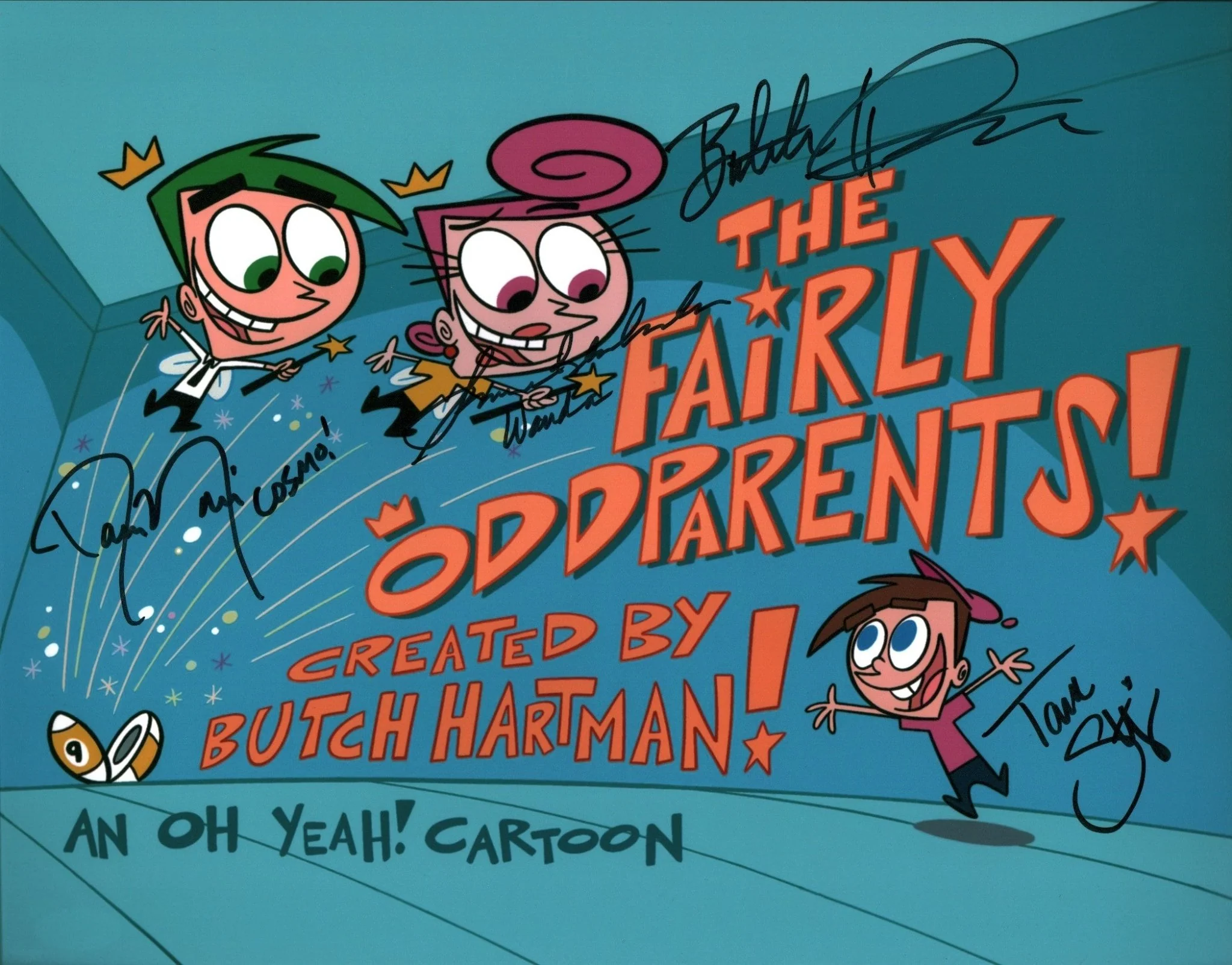 Fairly OddParents 11x14 Photo Cast x3 Signed Blakeslee, Norris, Hartman JSA Certified Autograph