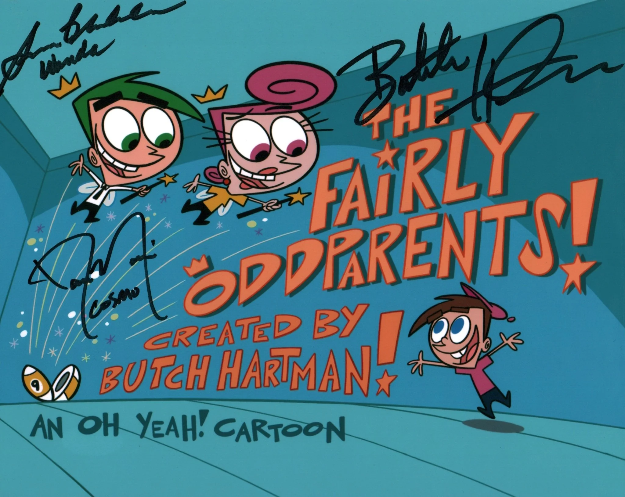 Fairly OddParents 8x10 Photo Cast x3 Signed Blakeslee, Norris, Hartman JSA Certified Autograph