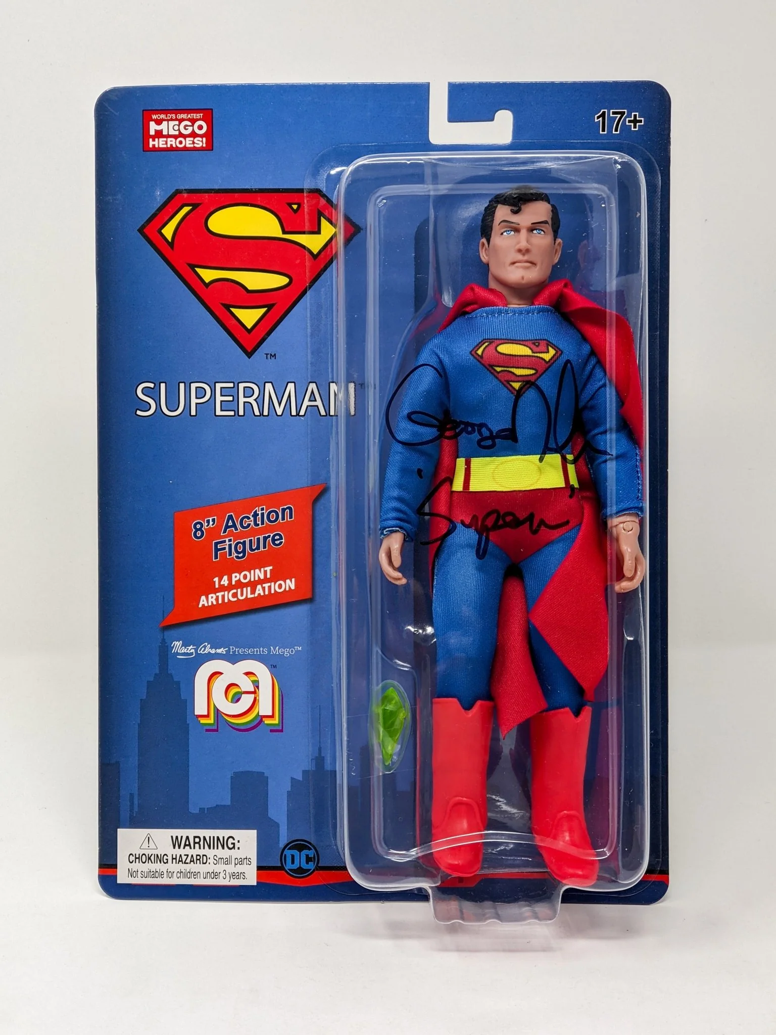 George Newbern DC Superman Signed Mego Action Figure JSA Certified Autograph - Image 2