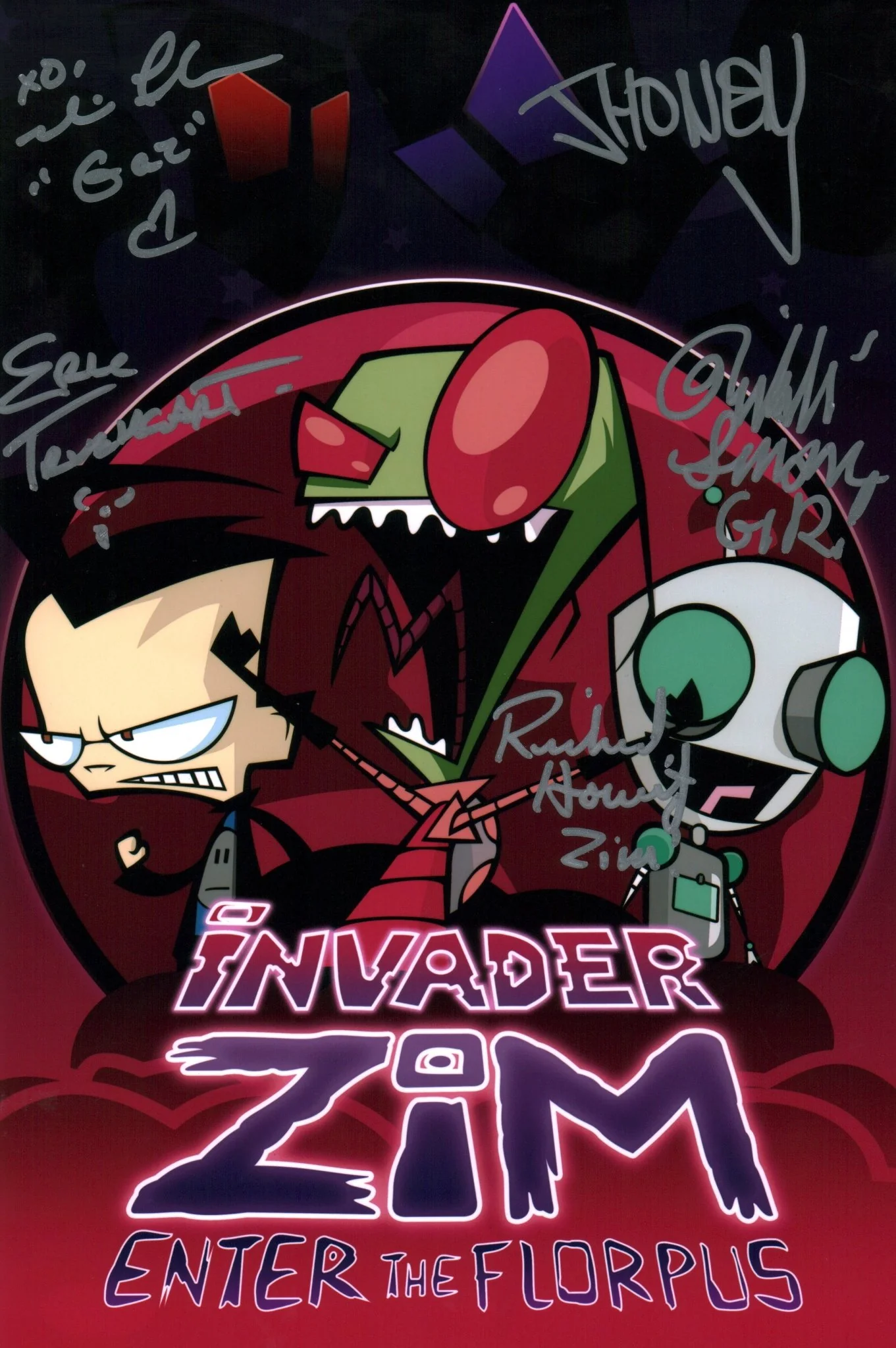 Invader Zim 8x12 Photo Cast x5 Signed Fahn, Horvitz, Simons, Trueheart, Vasquez JSA Certified Autograph