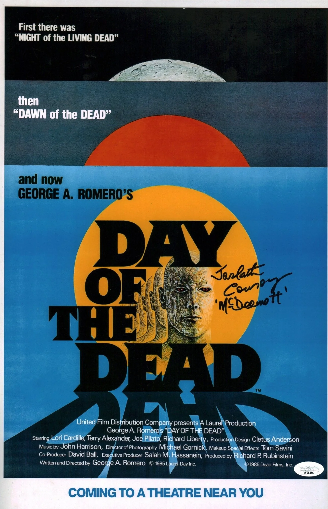 Jarlath Conroy Day of the Dead 11x17 Photo Poster Signed JSA Certified Autograph