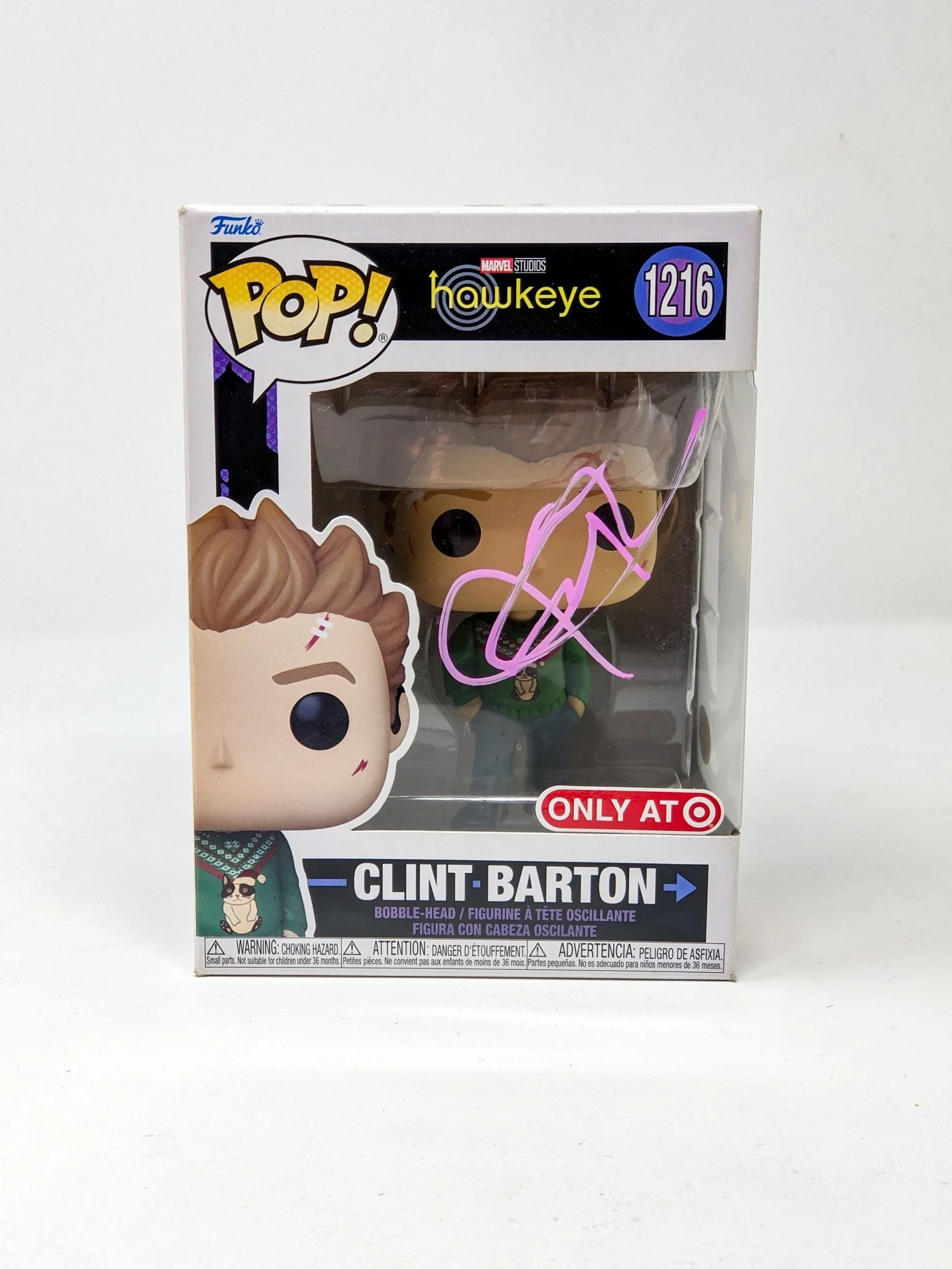 Jeremy Renner Marvel Studios Hawkeye Clint Barton #1216 Signed Funko Pop JSA Certified Autograph - Image 2