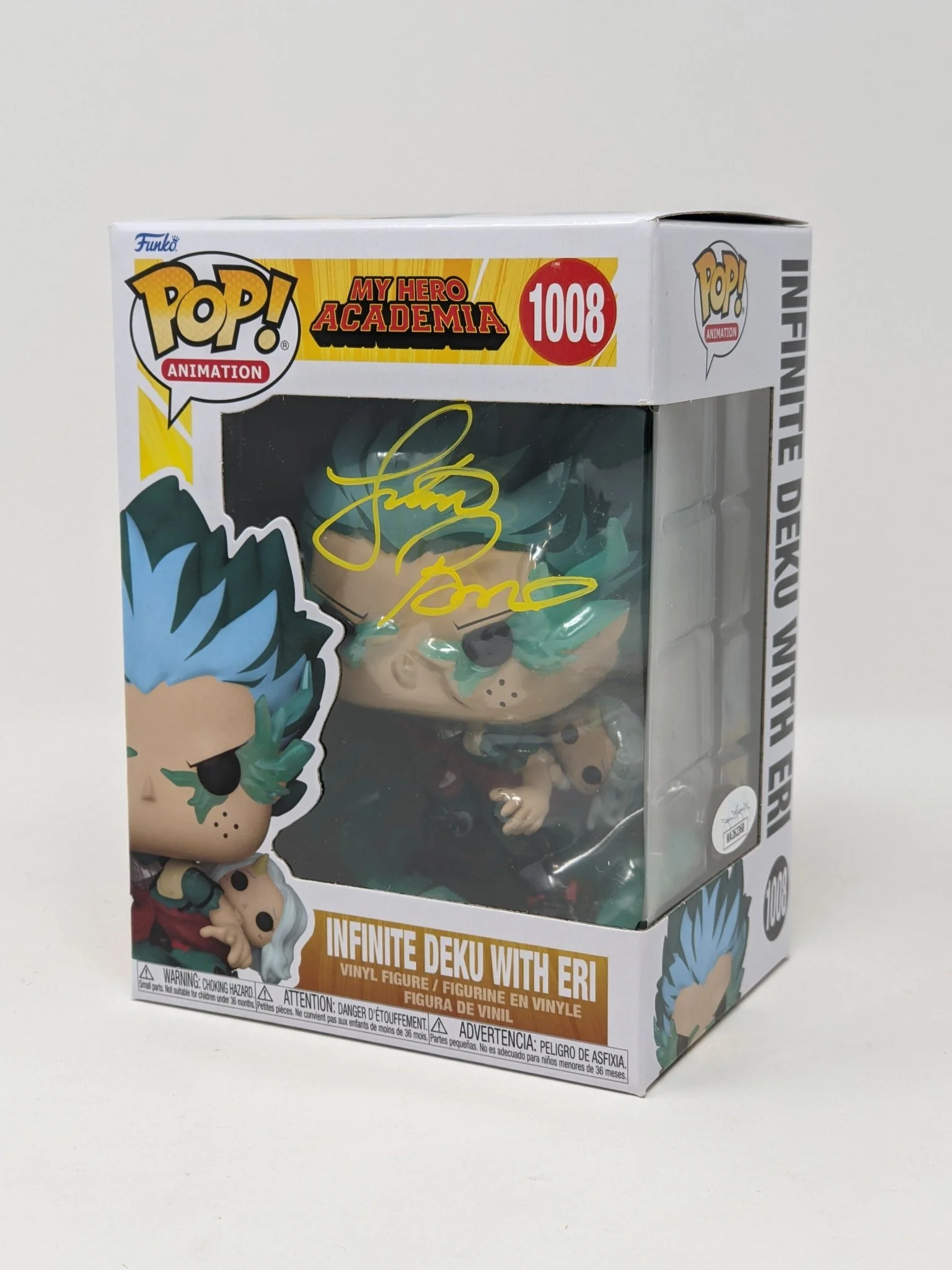 Justin Briner My Hero Academia Infinite Deku with Eri #1008 Signed Funko Pop JSA Certified Autograph