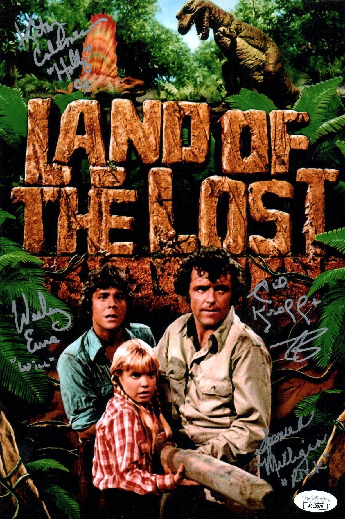 Land Of The Lost 8x12 Photo Cast x4 Signed Coleman, Eure, Krofft, Milligan JSA Certified Autograph