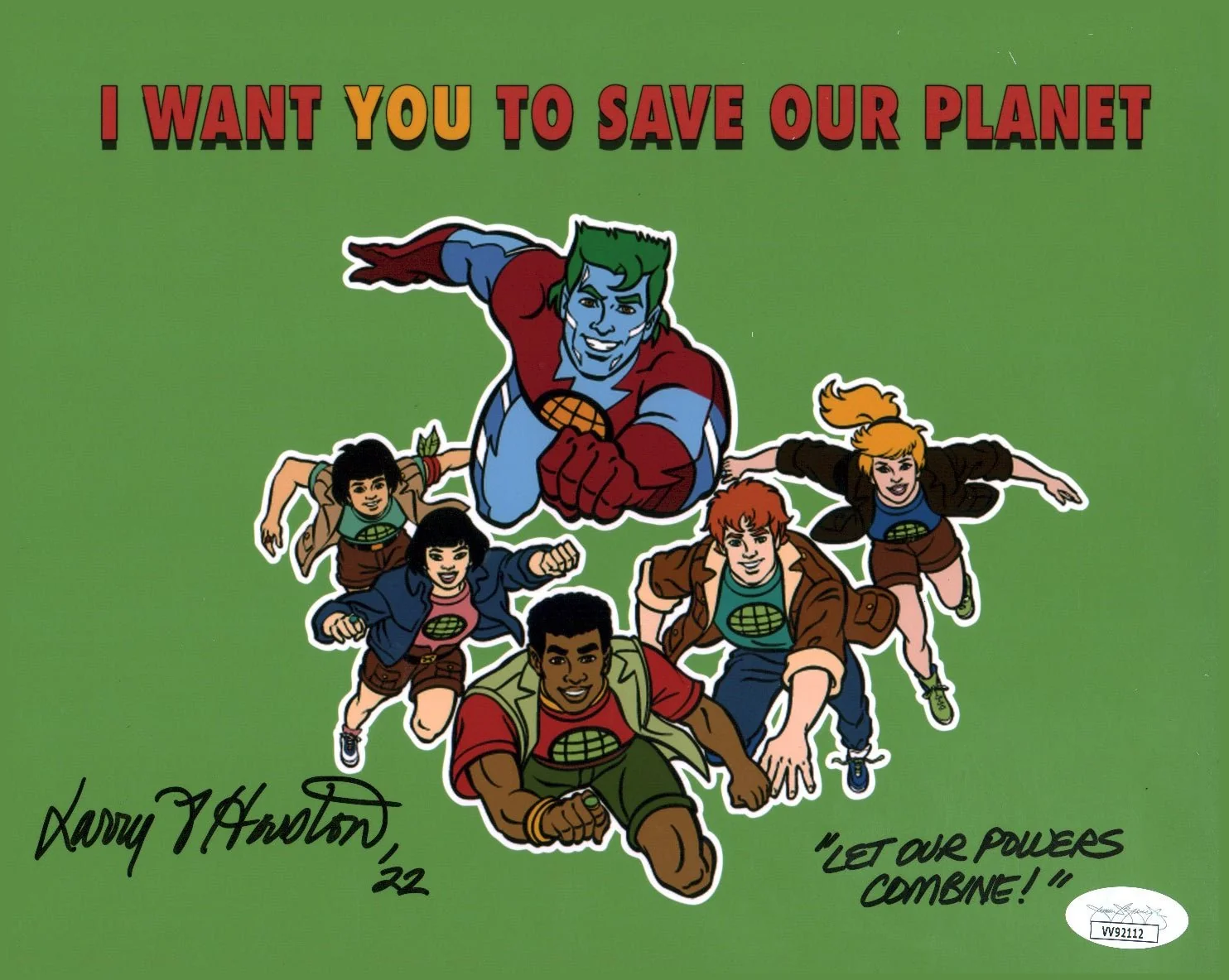 Larry Houston Captain Planet  8x10 Signed Photo JSA COA Certified Autograph