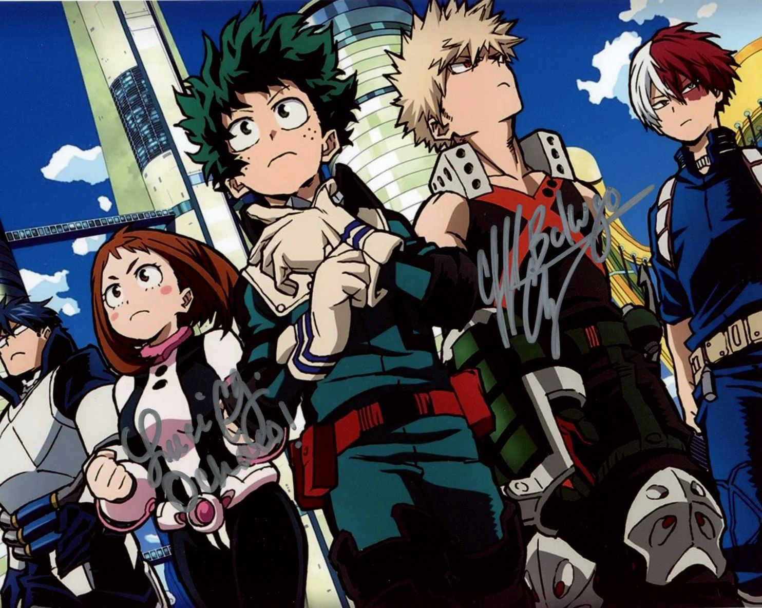 My Hero Academia 8x10 Signed Cast Photo JSA Certified Autograph Clifford Chapin & Luci Christian