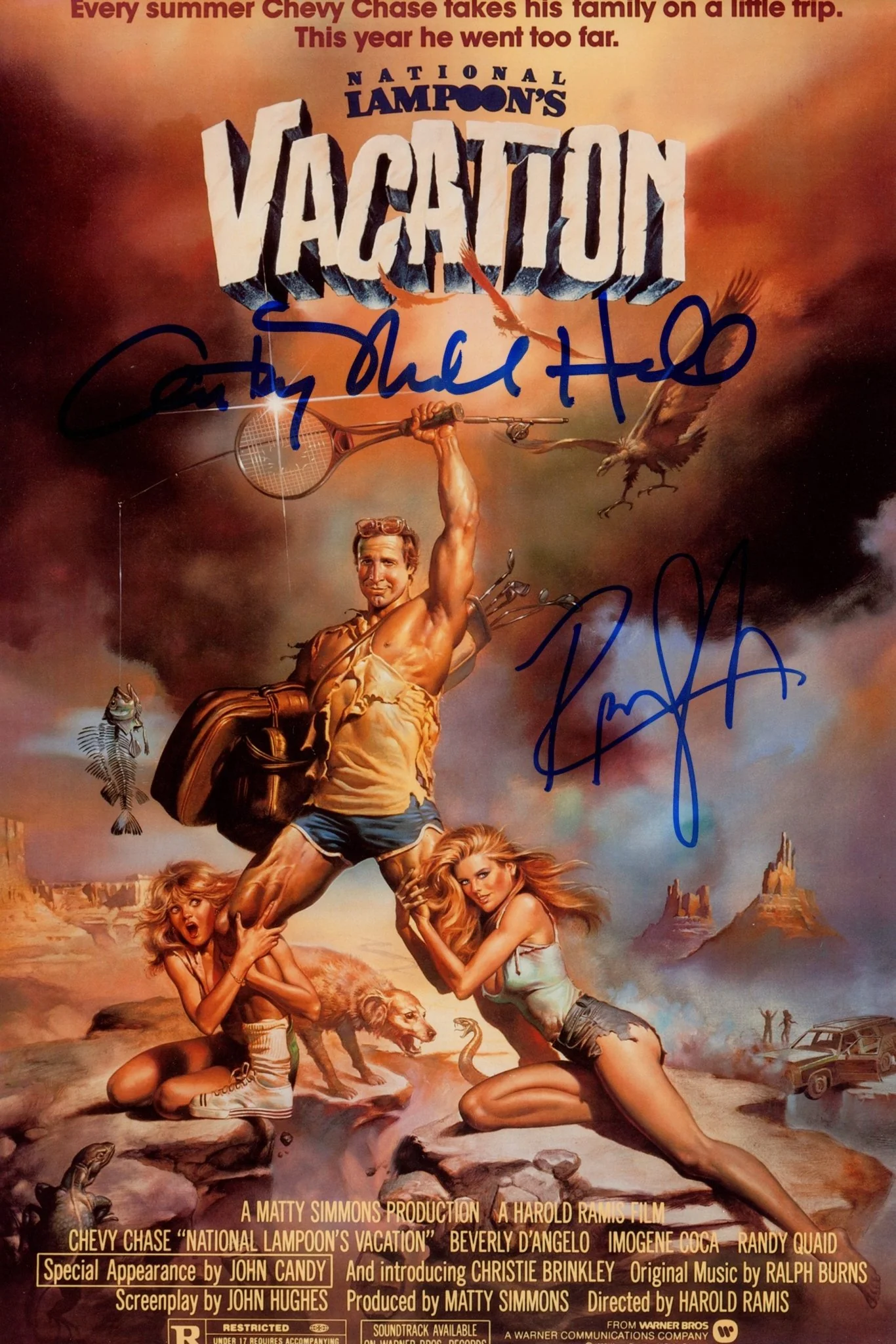 National Lampoon's Vacation Randy Quaid & Anthony Michael Hall 8x12 Signed Photo JSA Certified