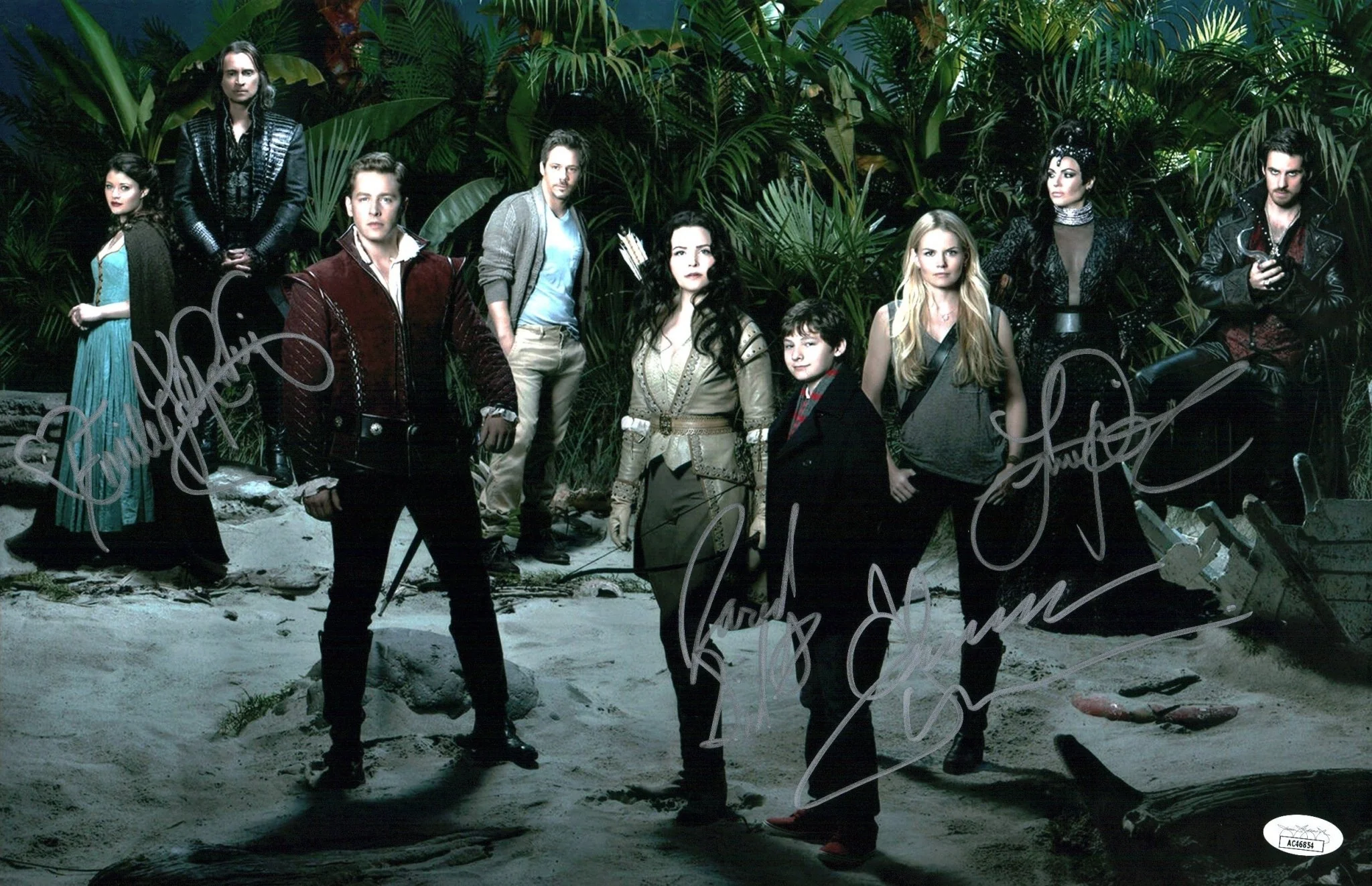 Once Upon A Time OUAT 11x17 Cast Signed Photo Poster x4 Gilmore, Parrilla, Morrison, de Ravin JSA Certified Autograph