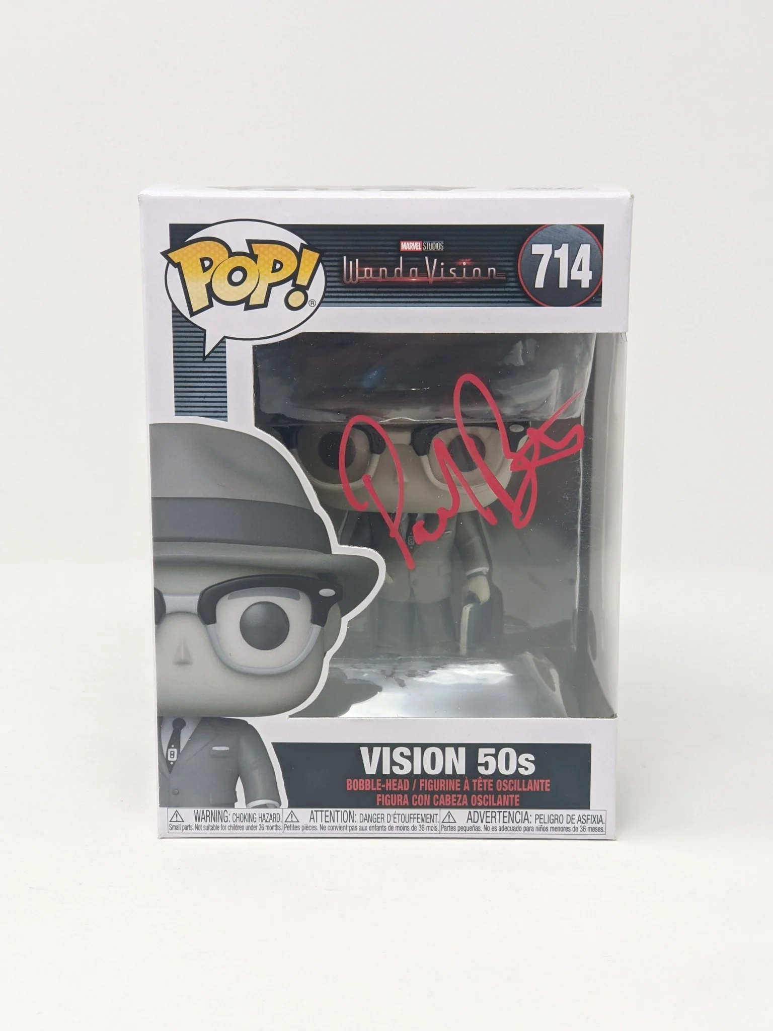 Paul Bettany Marvel WandaVision Vision 50s #714 Signed Funko Pop JSA Certified Autograph - Image 2