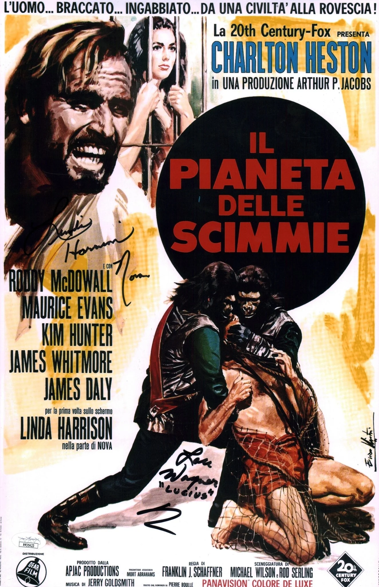 Planet of the Apes 8x12 Photo Signed Harrison Wagner JSA Certified Autograph