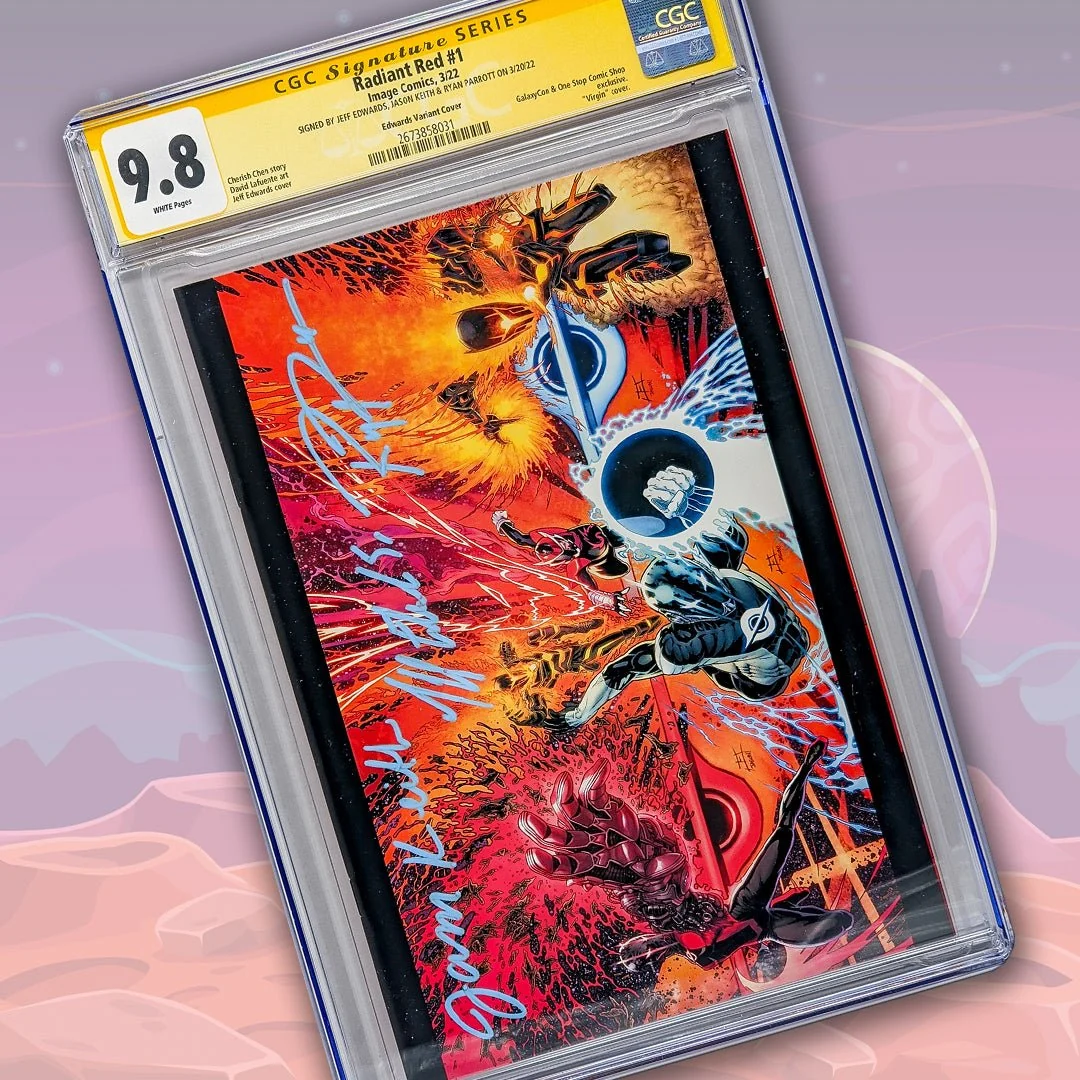 Radiant Red #1  Image Comics Galaxycon Edwards Variant CGC Signature Series 9.8 x3 Signed Edwards, Keith, Parrott