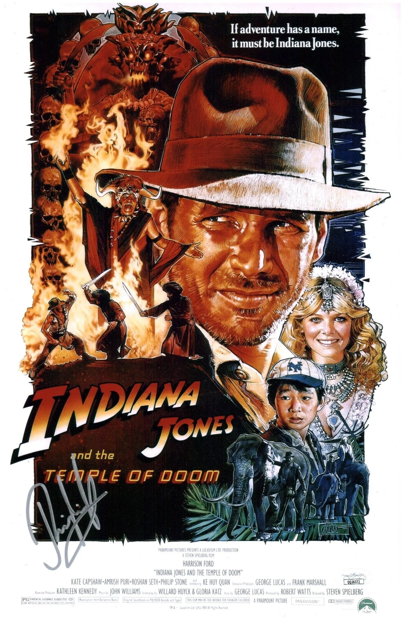 Raj Singh Indiana Jones Temple of Doom 11x17 Signed Photo Poster JSA Certified Autograph