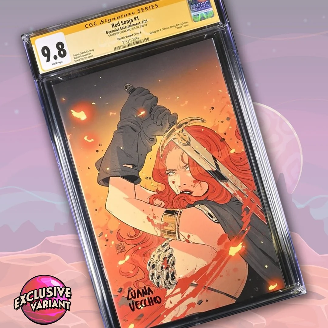 Red Sonja #1 Cover B Galaxycon Exclusive Virgin Variant Dynamite Entertrainment CGC Signature Series 9.8 Signed Luana Vecchio