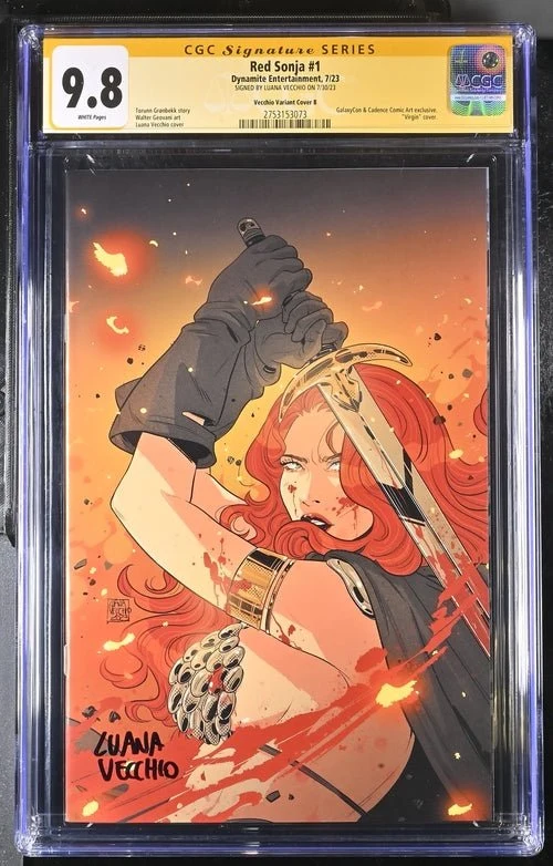 Red Sonja #1 Cover B Galaxycon Exclusive Virgin Variant Dynamite Entertrainment CGC Signature Series 9.8 Signed Luana Vecchio - Image 14