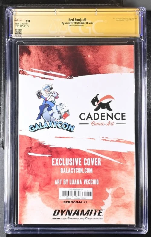 Red Sonja #1 GalaxyCon Edition C Virgin Dynamite CGC Signature Series 9.8 Signed Luana Vecchio - Image 5