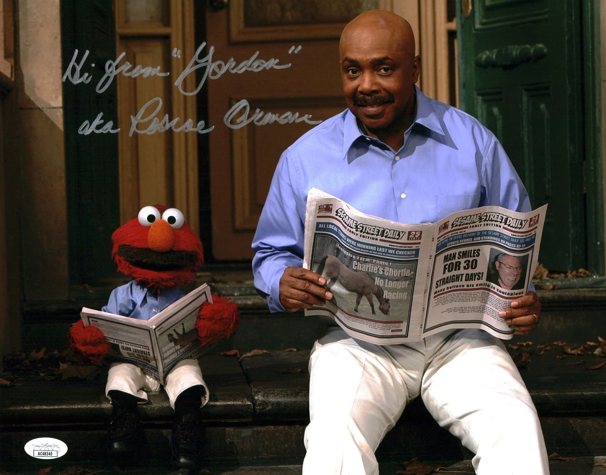 Roscoe Orman Sesame Street 11x14 Signed Photo Poster JSA Certified Autograph