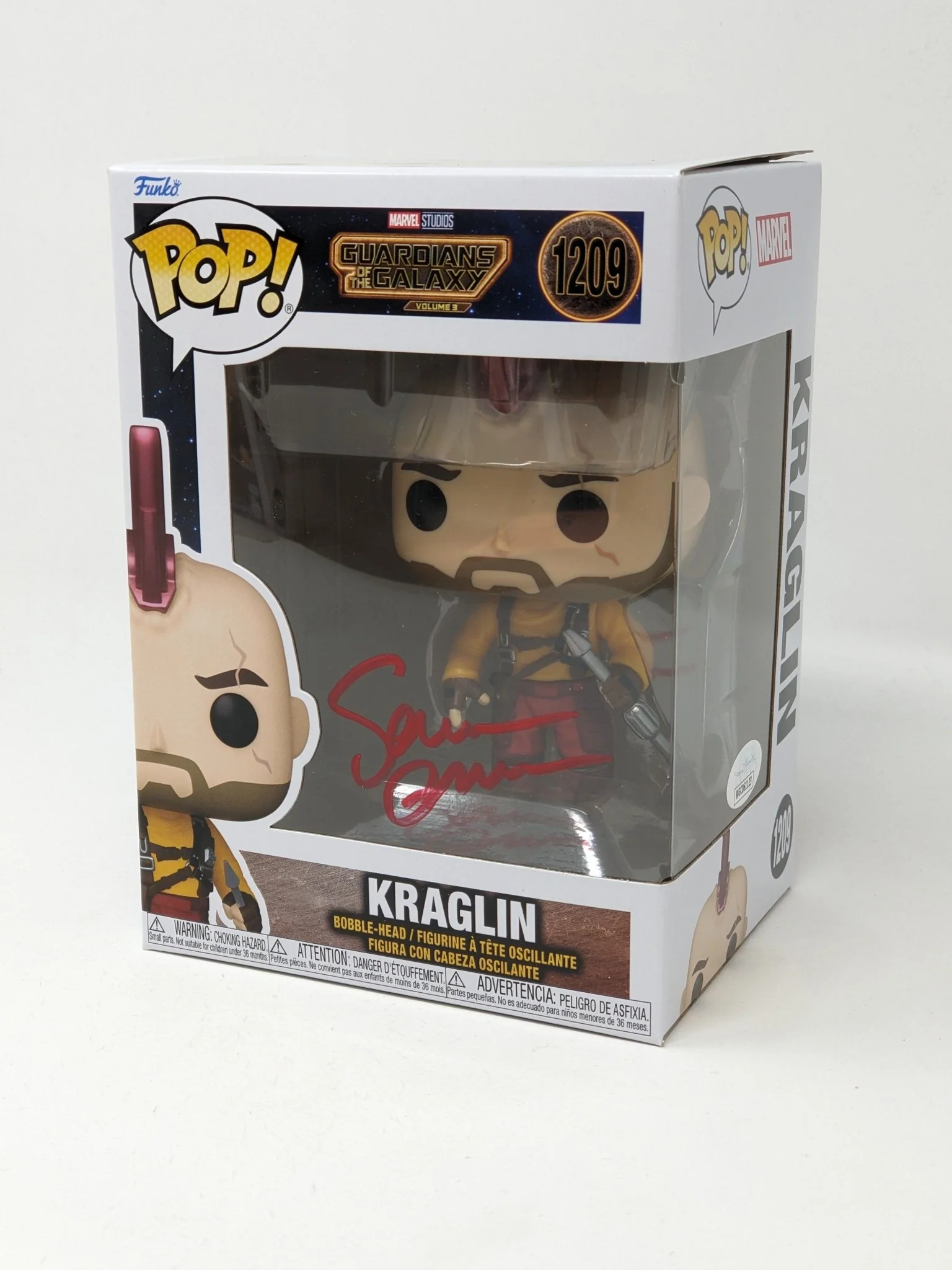 Sean Gunn Guardians of the Galaxy Kraglin #1209 Funko Pop JSA Certified Autograph