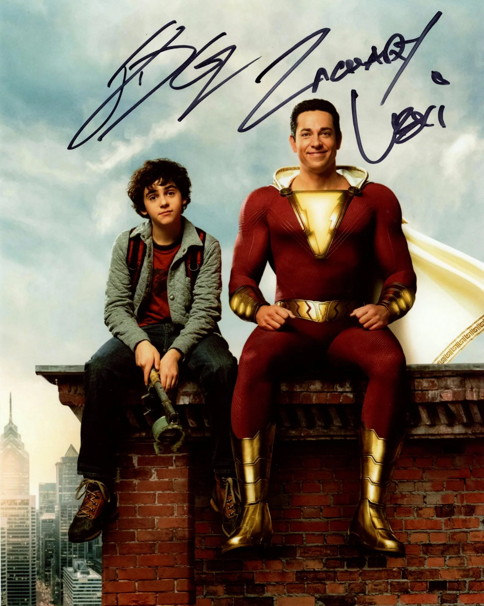 Shazam! 8x10 Levi, Grazer Signed Photo JSA Certified Autograph