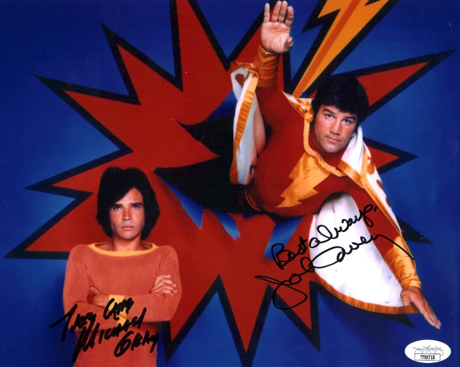 Shazam 8x10 Photo Signed John Davey Michael Gray Autograph JSA Certified