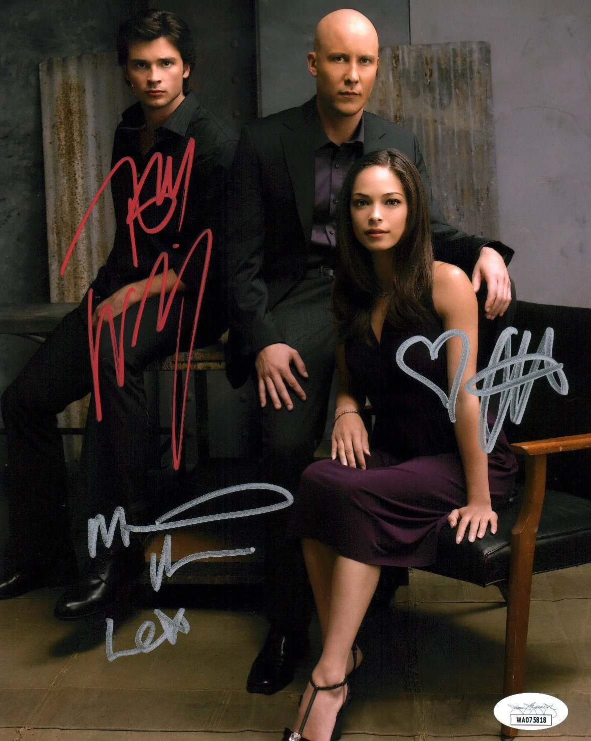 Smallville 8x10 Signed Photo Kreuk Rosenbaum Welling JSA Certified Autograph - Image 2