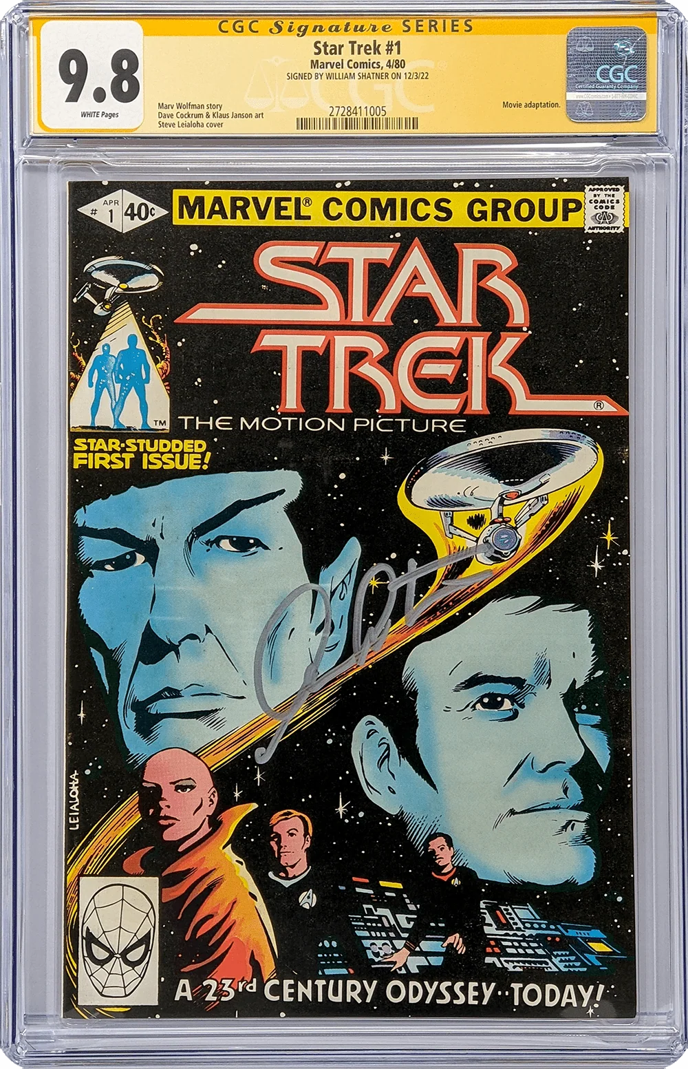 Star Trek #1 Marvel Comics CGC Signature Series 9.8 Signed William Shatner - Image 6