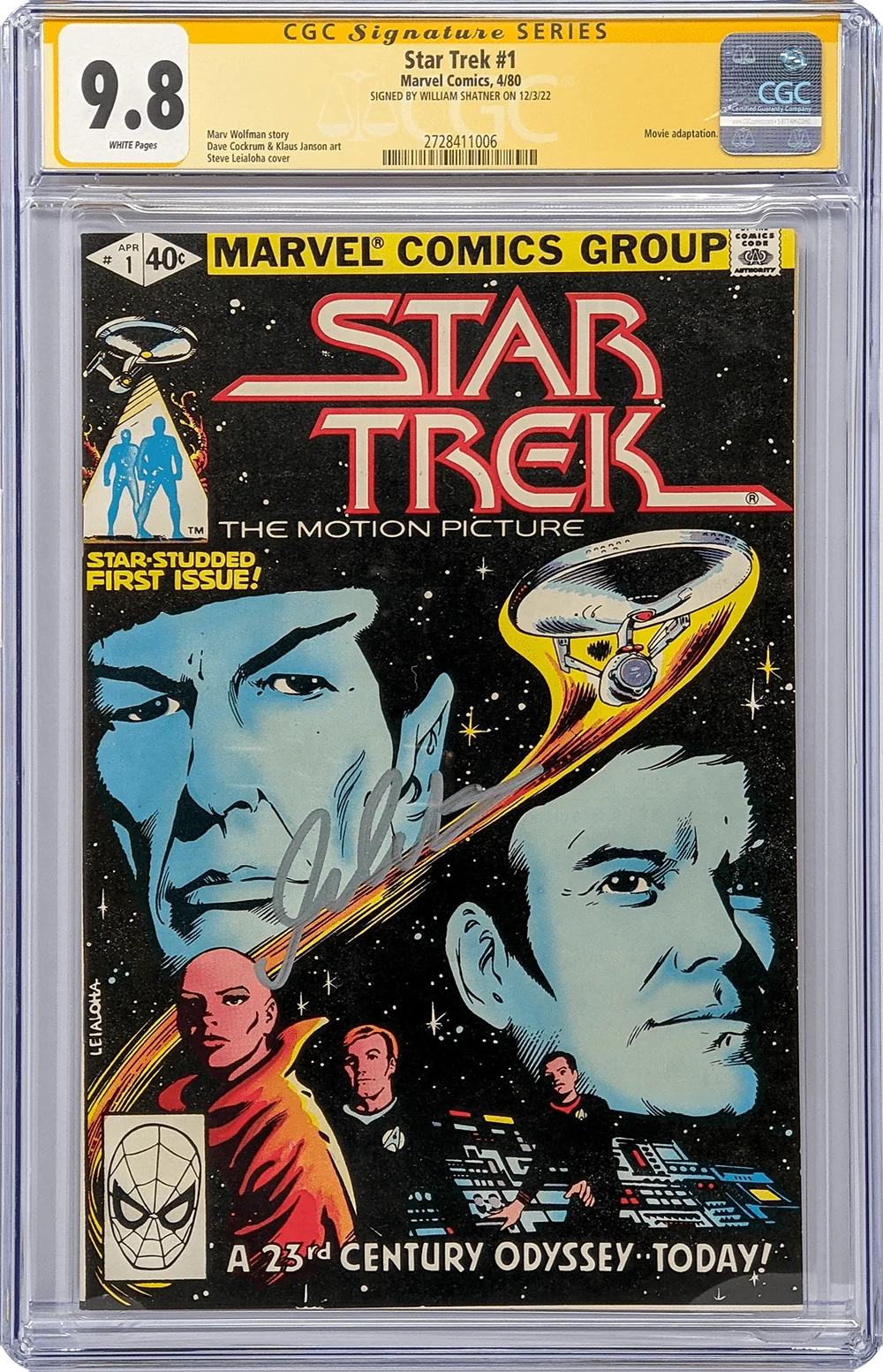Star Trek #1 Marvel Comics CGC Signature Series 9.8 Signed William Shatner - Image 8