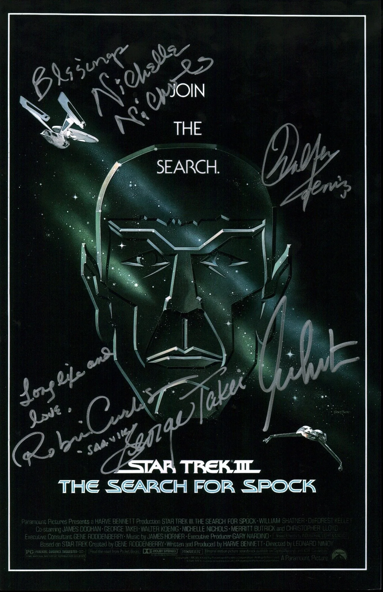 Star Trek 11x17 Photo Signed Shatner, Takei, Nichols, Koenig, Curtis JSA Certified Autograph