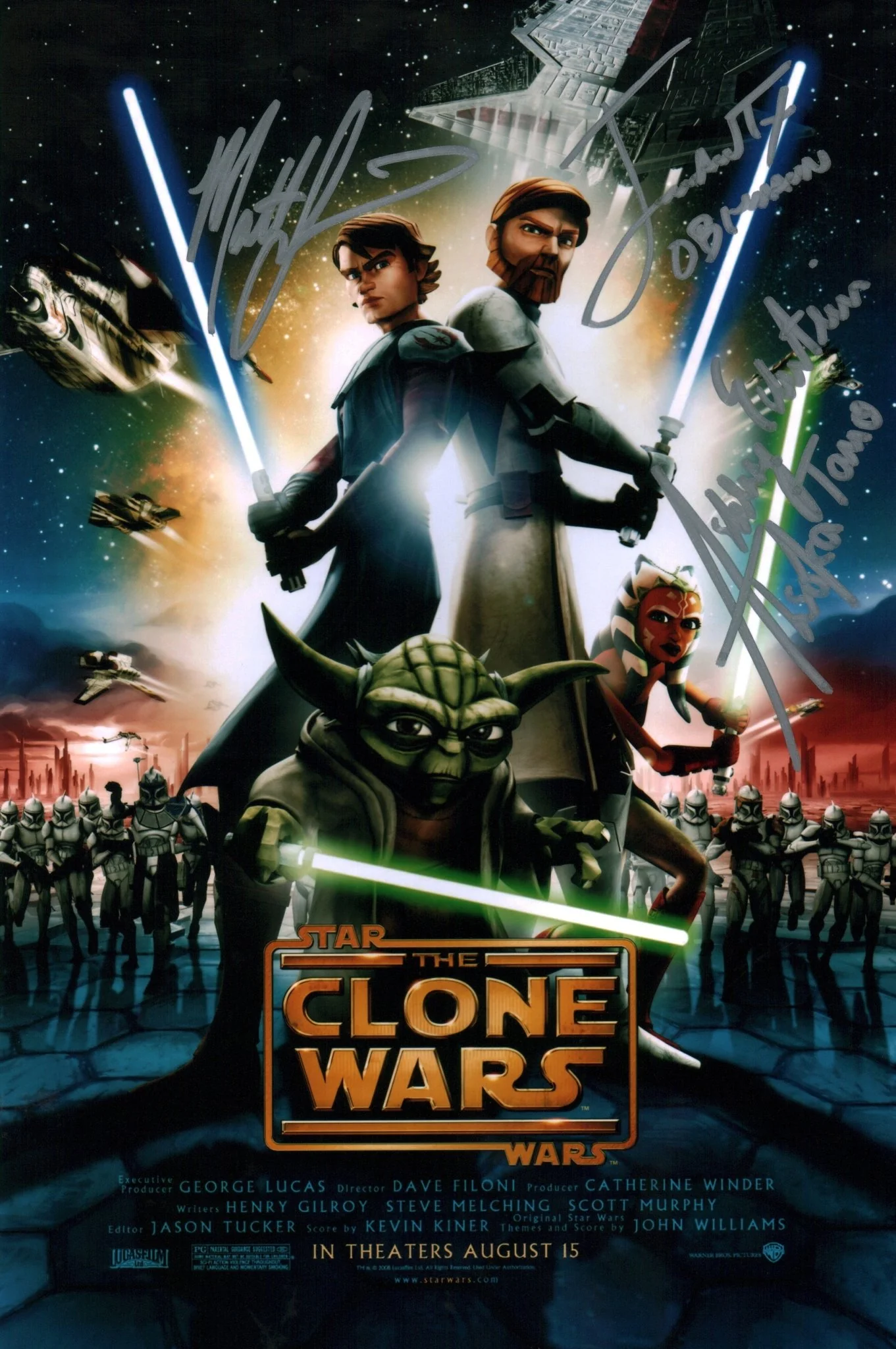 Star Wars 8x12 Photo Cast x3 Signed Lanter, Eckstein, Taylor JSA Certified Autograph