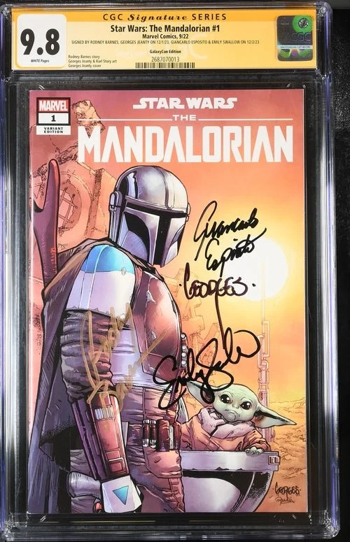 Star Wars: The Mandalorian #1 Galaxycon Exclusive CGC Marvel Comics Signature Series 9.8 x4 Signed Barnes, Jeanty, Esposito, Swallow - Image 18